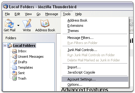 Setup instructions for Mozilla Thunderbird email
